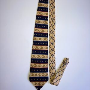 Vintage Tommy Hilfiger Gold Horseshoes Tie